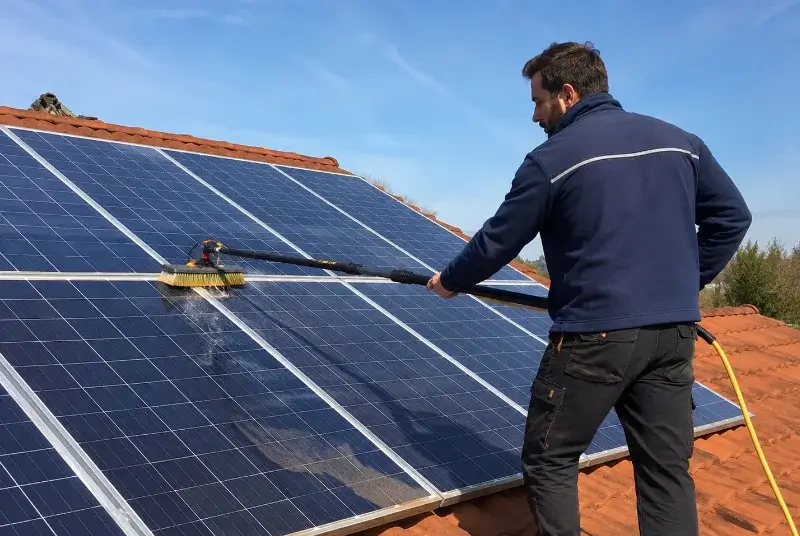 Nettoyage et entretien de panneaux solaires aux Contamines-Montjoie